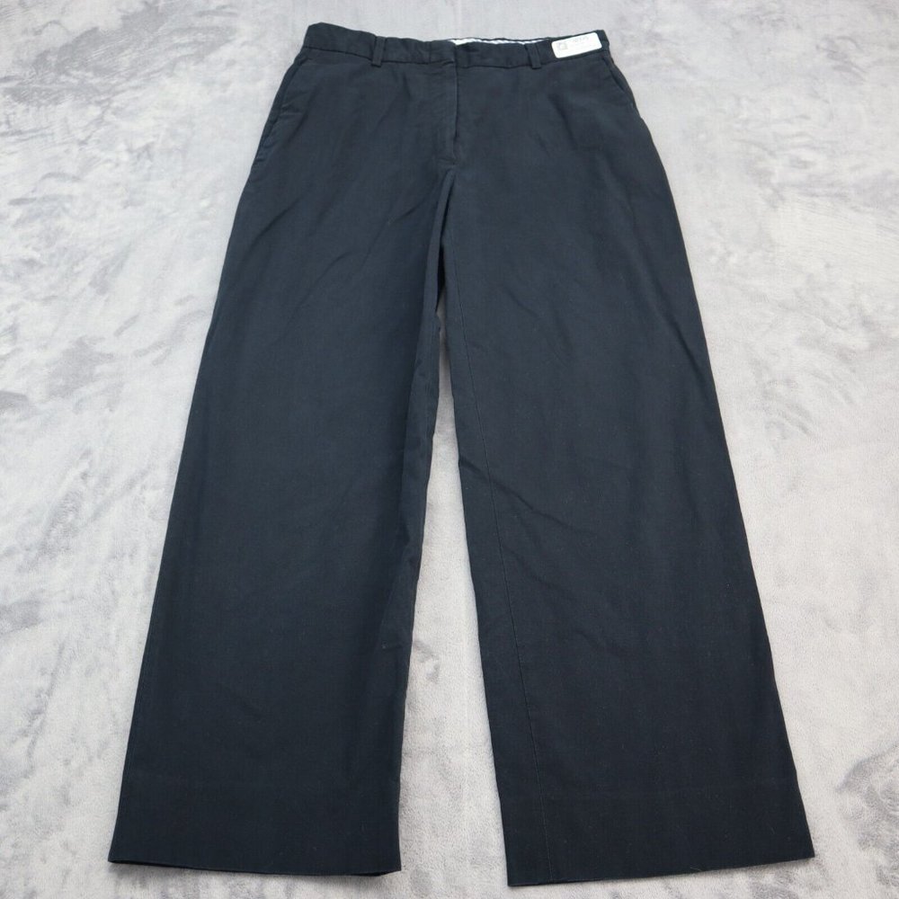 Peserico Pants Women Large Navy Blue Casual Lightweight Wide Leg EU 42 Chino - Picture 1 of 15